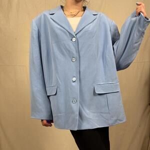 Vintage powder blue silk blazer by Style & Co Collection